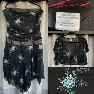 ** SOLD**Party Dress! Black with turquoise sequins
